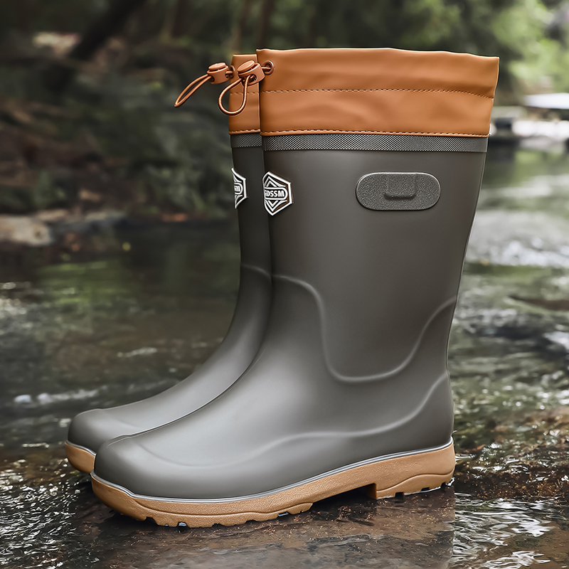 Men's high-top casual rain boo - Fishing Boots 评论和价格