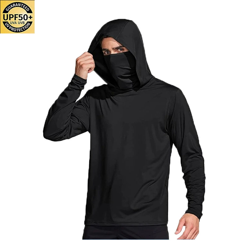 Men Solid Color Hooded Fishing - Fishing Mask Sun Protection 评论和价格